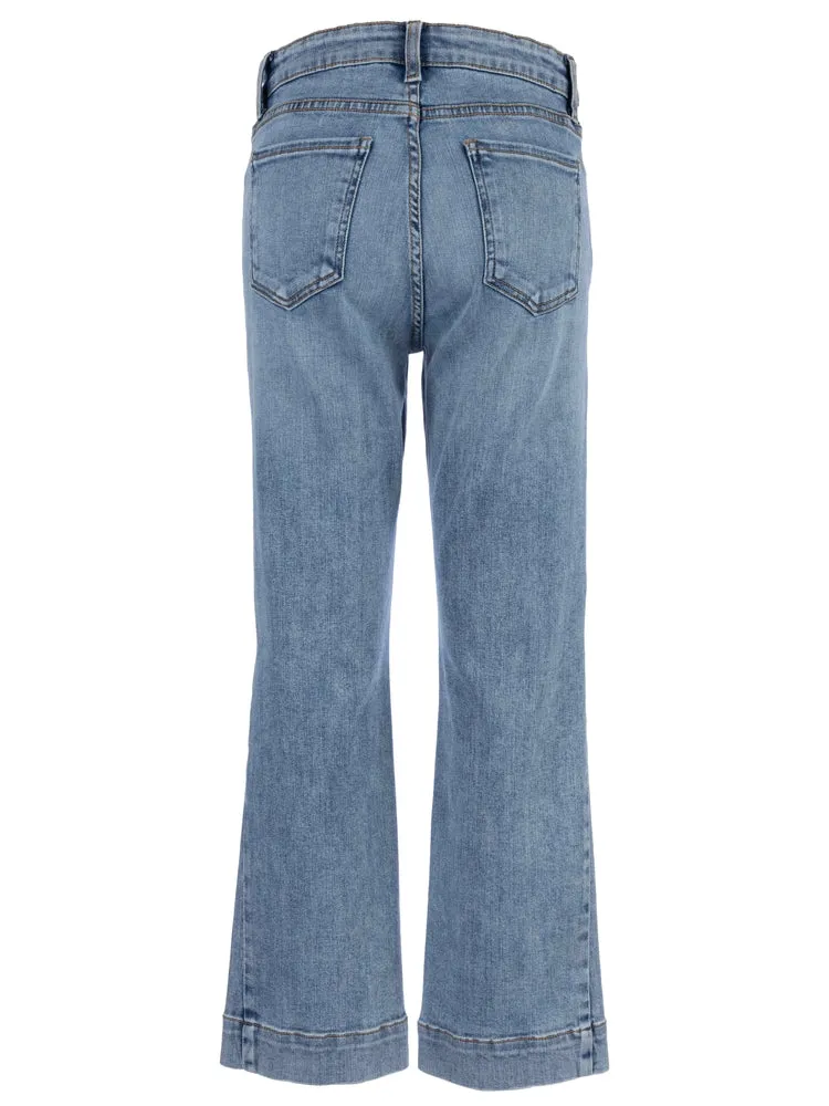 KUT Kelsy High Rise Ankle Flare - Defend Wash Medium