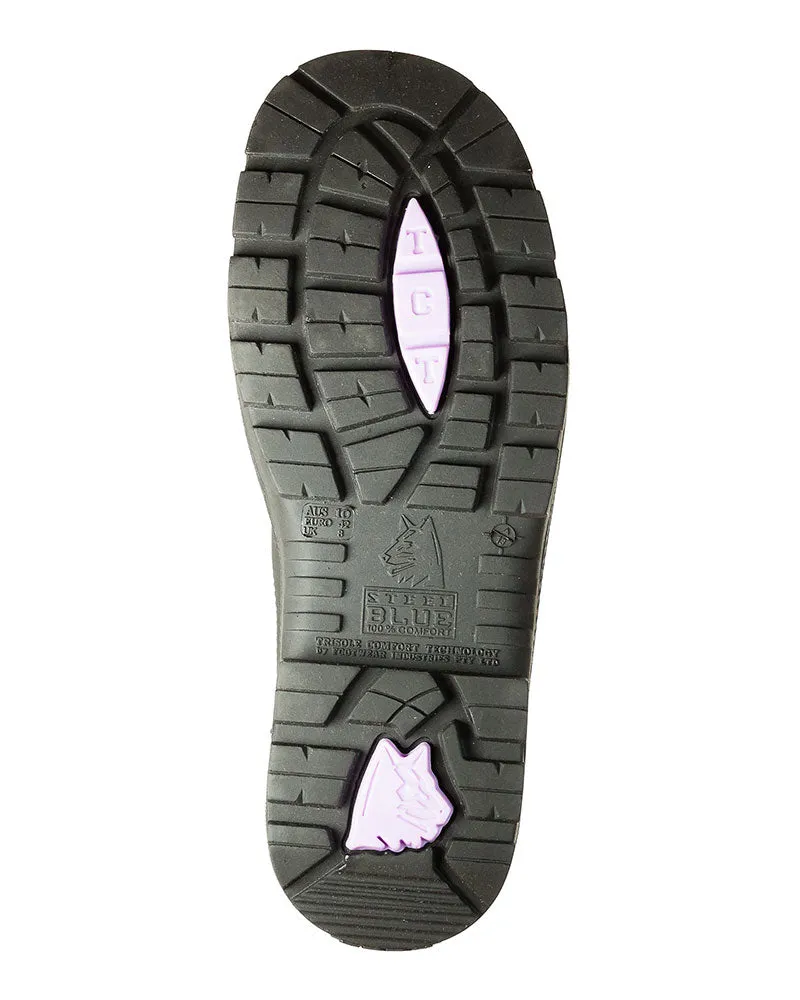 Ladies Argyle Lace Up Safety Boot - Black
