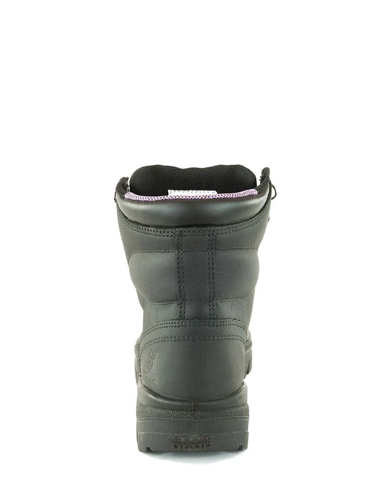 Ladies Argyle Lace Up Safety Boot - Black