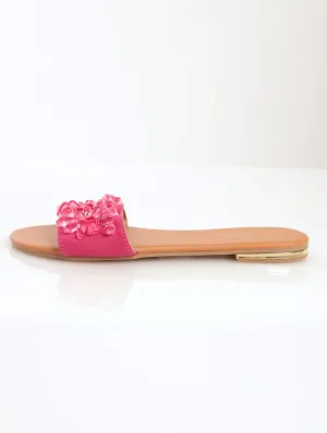 Ladies Beaded Party Mule Sandal With Gold Heel