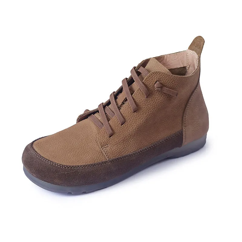 Leather Thick Heel Soft Sole Soft Surface Ankle Boots Comfortable All-match Women's Shoes