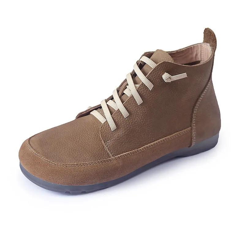 Leather Thick Heel Soft Sole Soft Surface Ankle Boots Comfortable All-match Women's Shoes