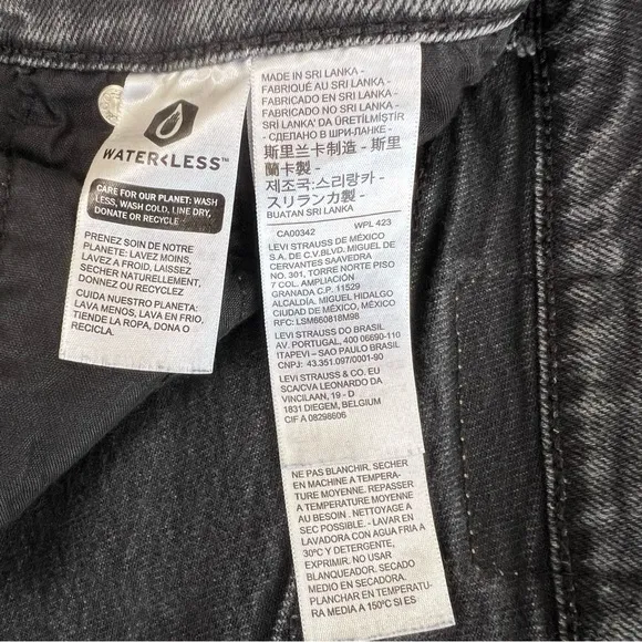 LEVI’S Denim Ribcage Straight Ankle Jeans Faded Black Wash High Rise Size 30