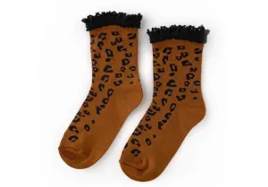 Little Stocking Co Lace Midi Socks - Leopard