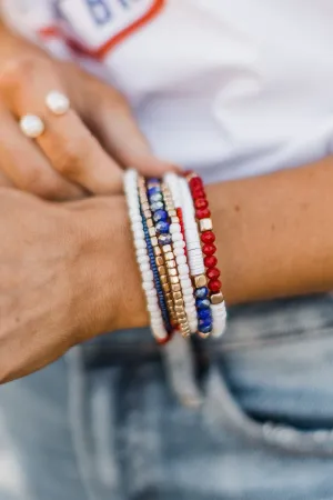 Love My Way Coil Bracelet- Red, White, & Blue
