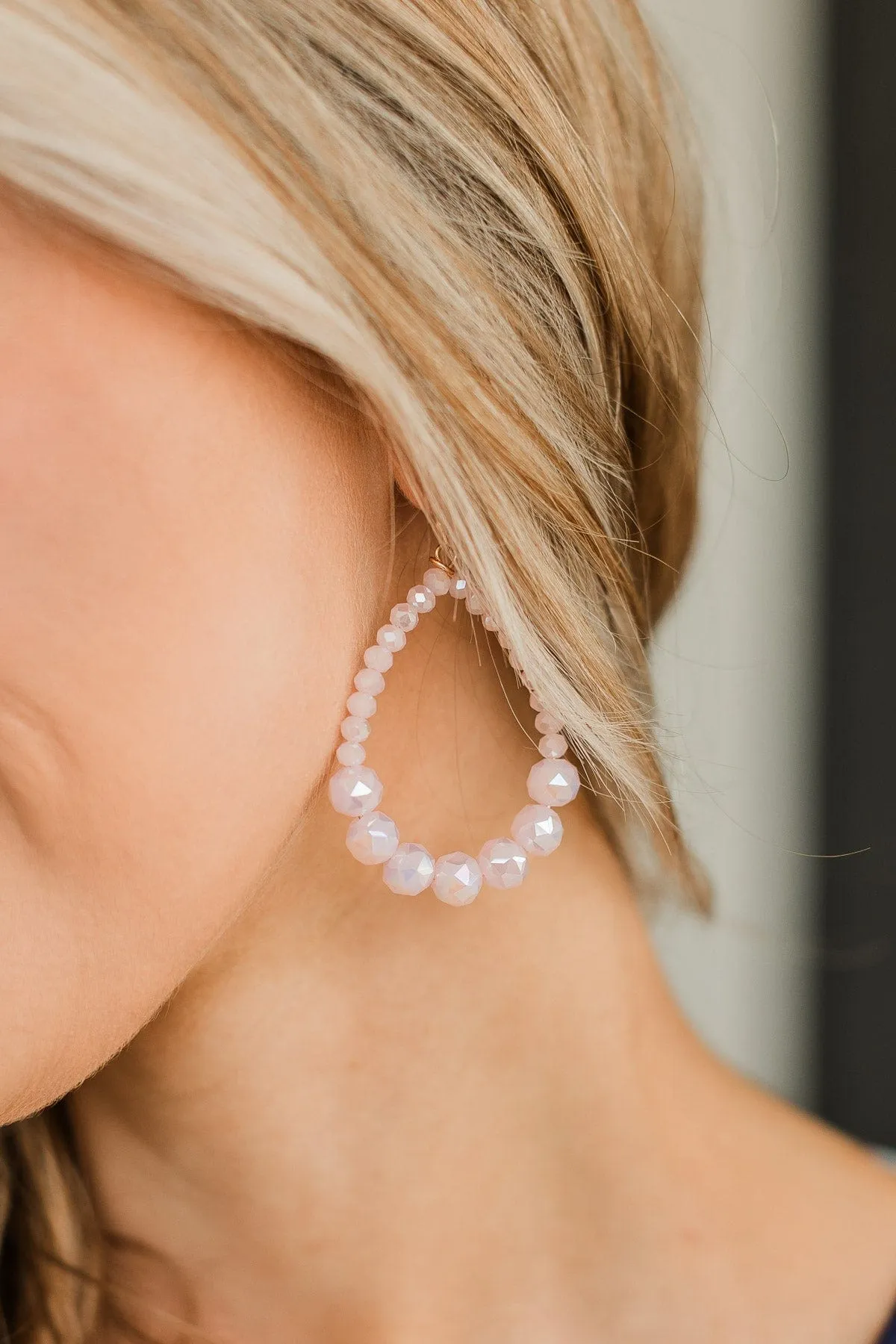 Loving The Look Teardrop Earrings- Pink