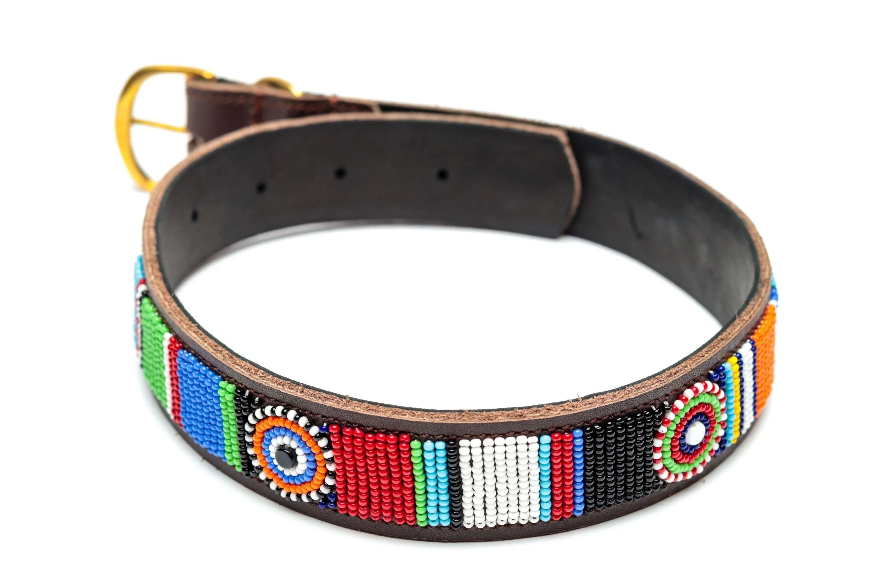 Maasai Beaded Leather Dog Collar