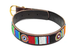 Maasai Beaded Leather Dog Collar