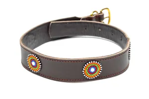 Maasai Beaded Leather Dog Collar