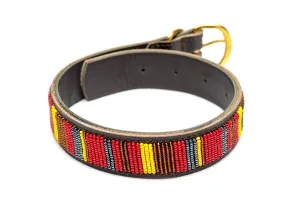 Maasai Beaded Leather Dog Collar