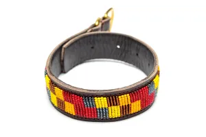 Maasai Beaded Leather Dog Collar
