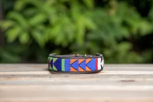 Maasai Beaded Leather Dog Collar