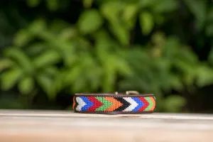 Maasai Beaded Leather Dog Collar
