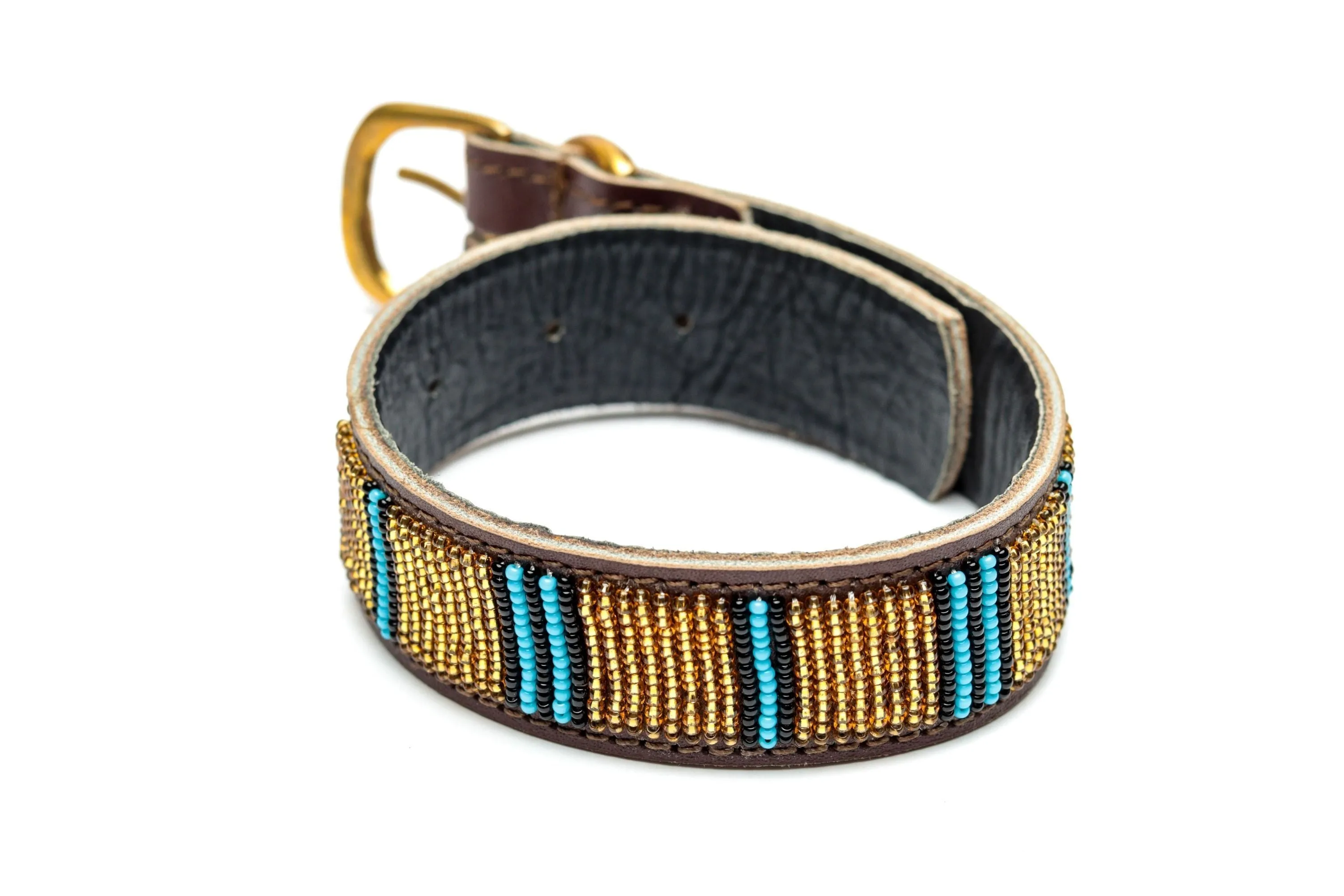 Maasai Beaded Leather Dog Collar