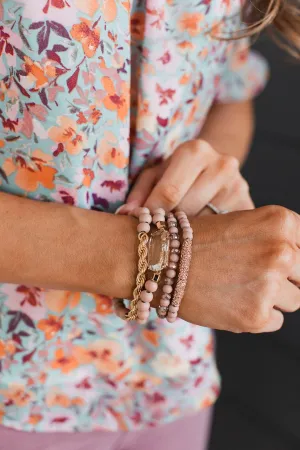 Made For The Occasion Bracelet Set- Dusty Rose