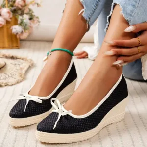 'Manuela' Slip-On Block Heel Wedges