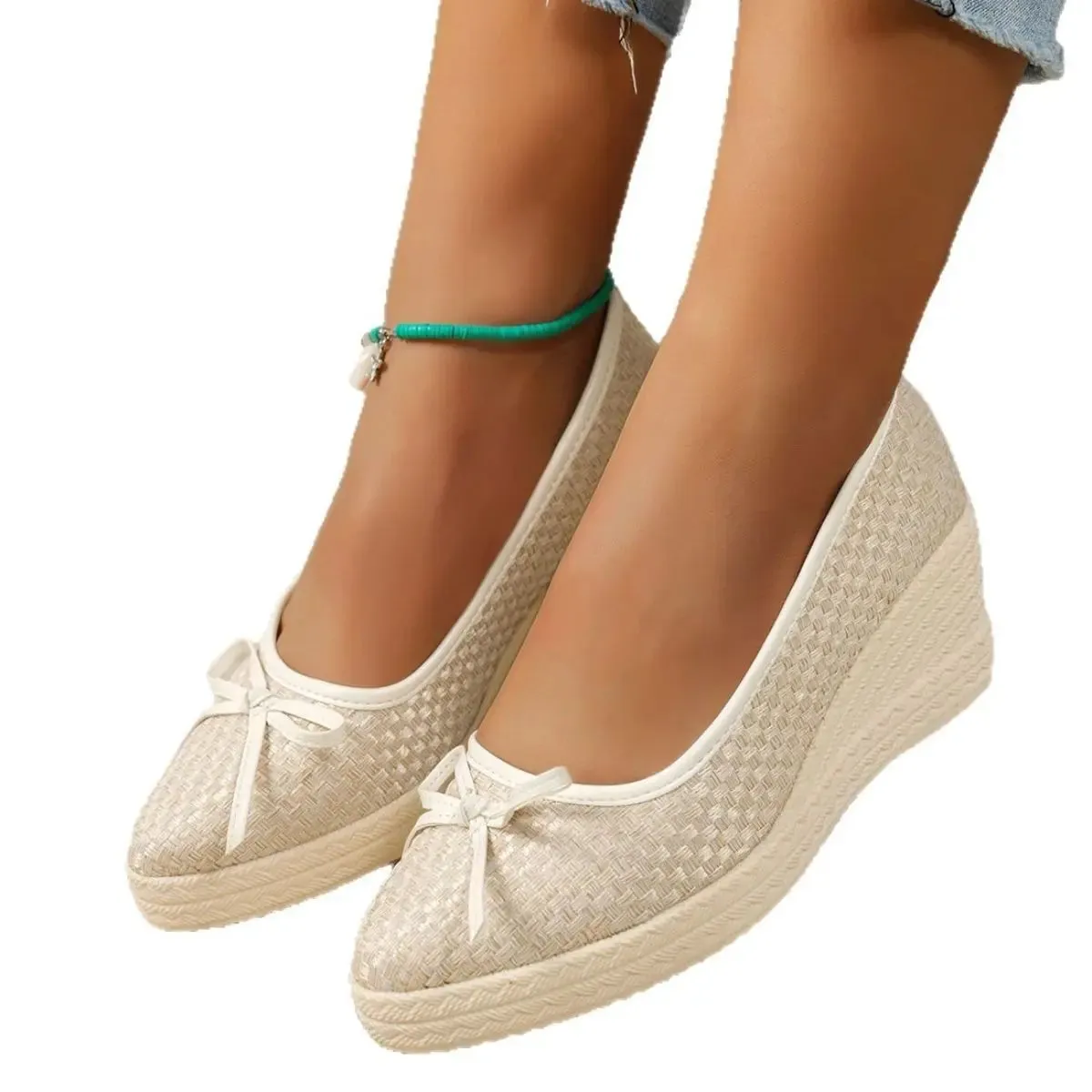 'Manuela' Slip-On Block Heel Wedges
