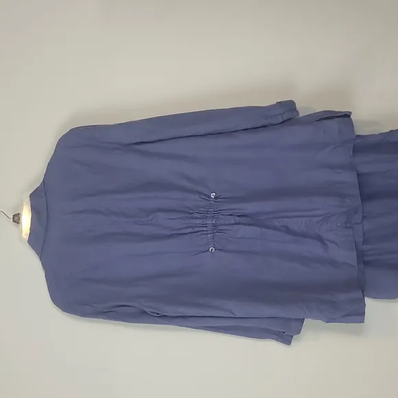 MARISA CHRISTINA Periwinkle Blue Linen Lagenlook 2 Piece Shirt/Jacket &amp; Pants