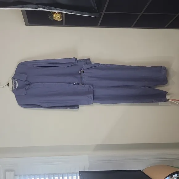 MARISA CHRISTINA Periwinkle Blue Linen Lagenlook 2 Piece Shirt/Jacket &amp; Pants