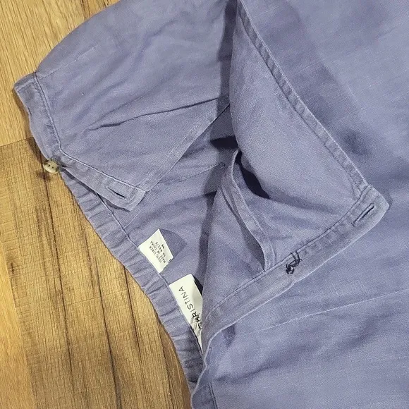 MARISA CHRISTINA Periwinkle Blue Linen Lagenlook 2 Piece Shirt/Jacket &amp; Pants