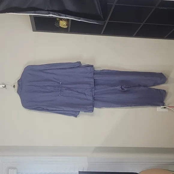 MARISA CHRISTINA Periwinkle Blue Linen Lagenlook 2 Piece Shirt/Jacket &amp; Pants