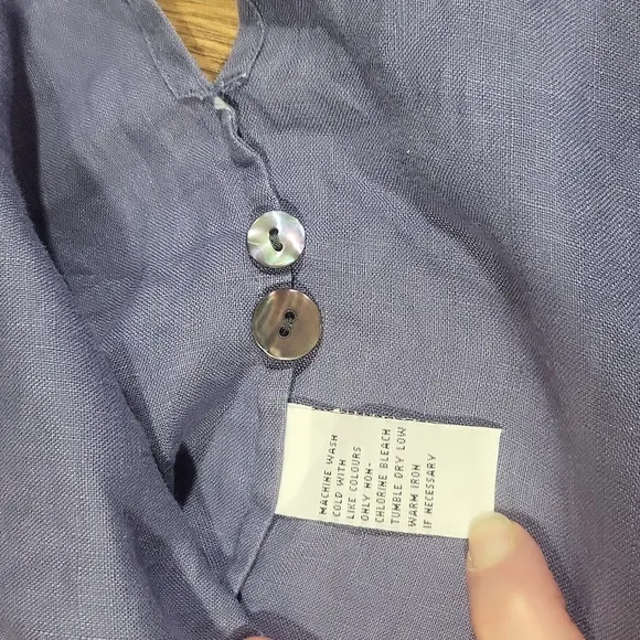 MARISA CHRISTINA Periwinkle Blue Linen Lagenlook 2 Piece Shirt/Jacket &amp; Pants