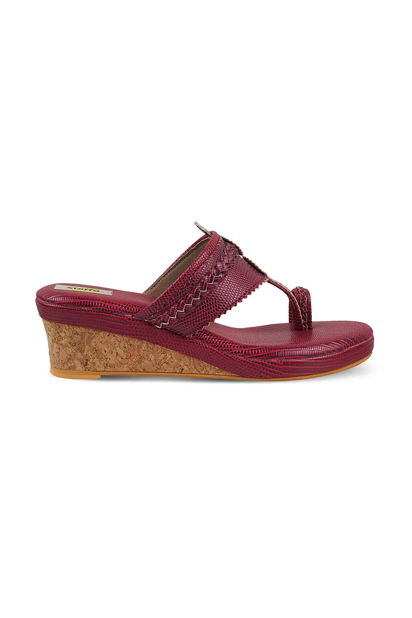 Maroon Skin Low K Wedge