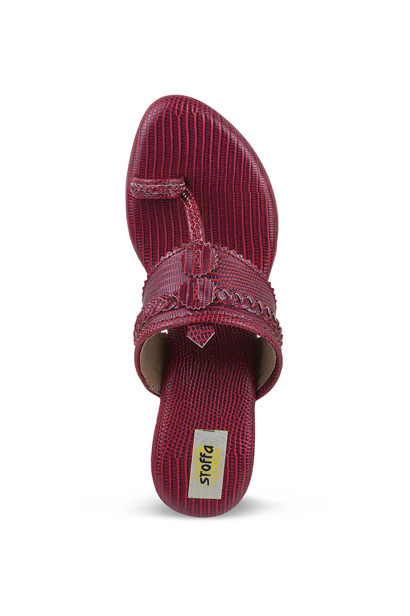 Maroon Skin Low K Wedge