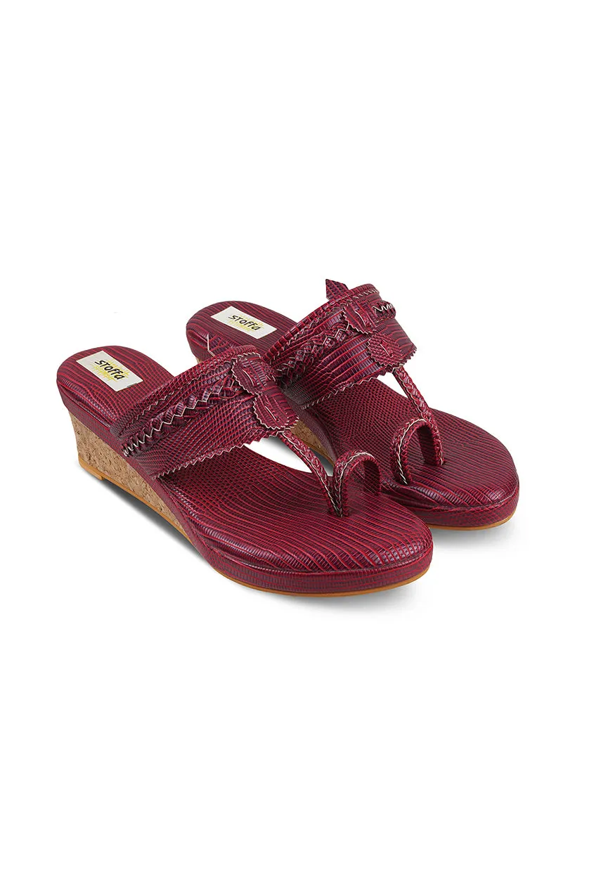 Maroon Skin Low K Wedge
