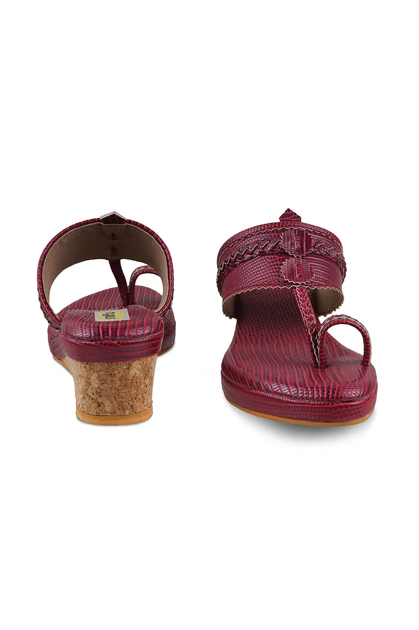 Maroon Skin Low K Wedge