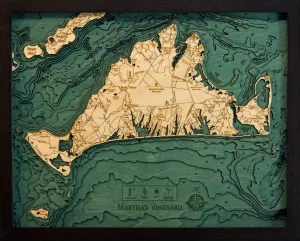 Martha's Vineyard, Massachusetts: Nautical Wood Map