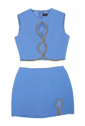 Matching Blue Crystal Cable Cut-Out Set