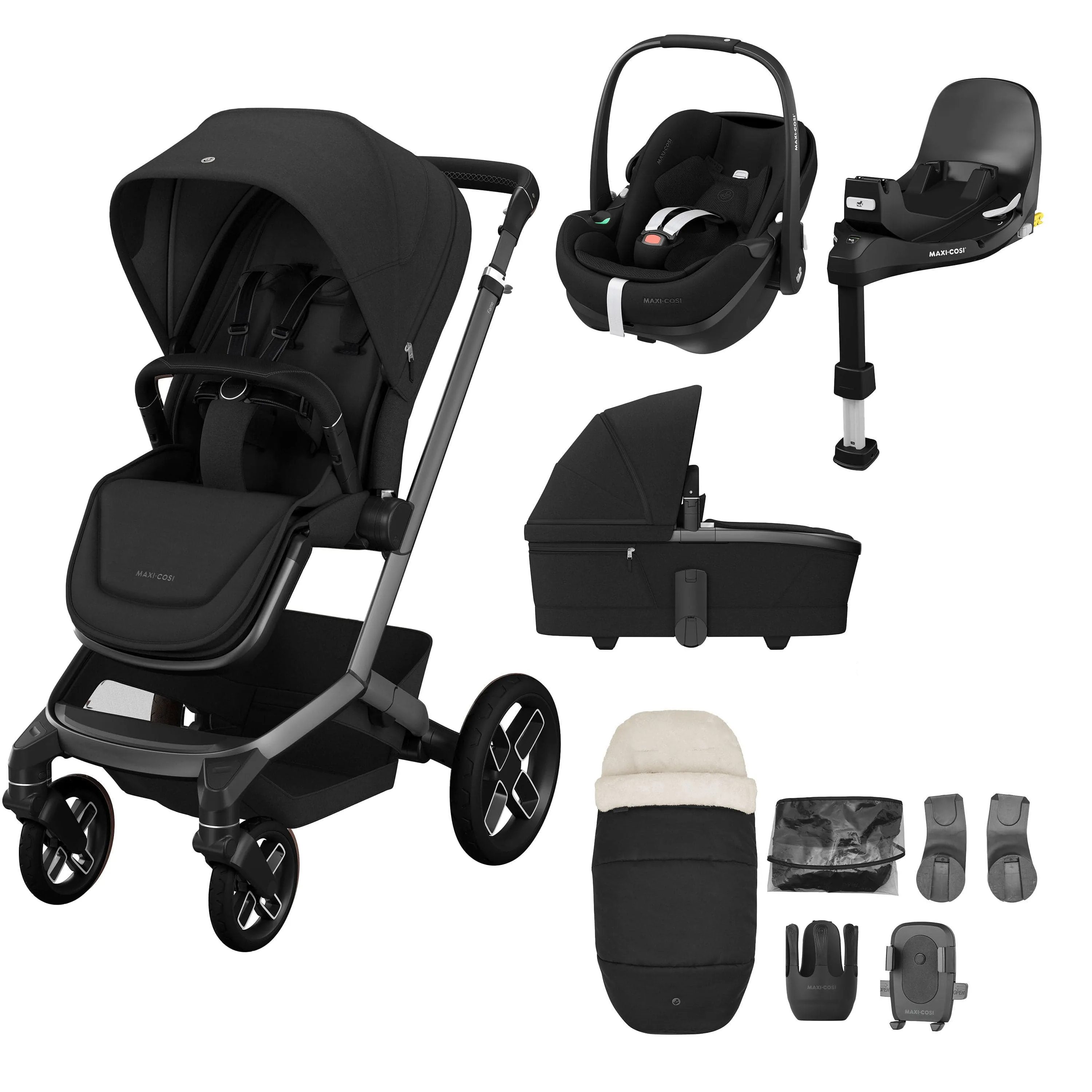 Maxi Cosi FAME 10 Piece Premium Bundle - Twillic Black