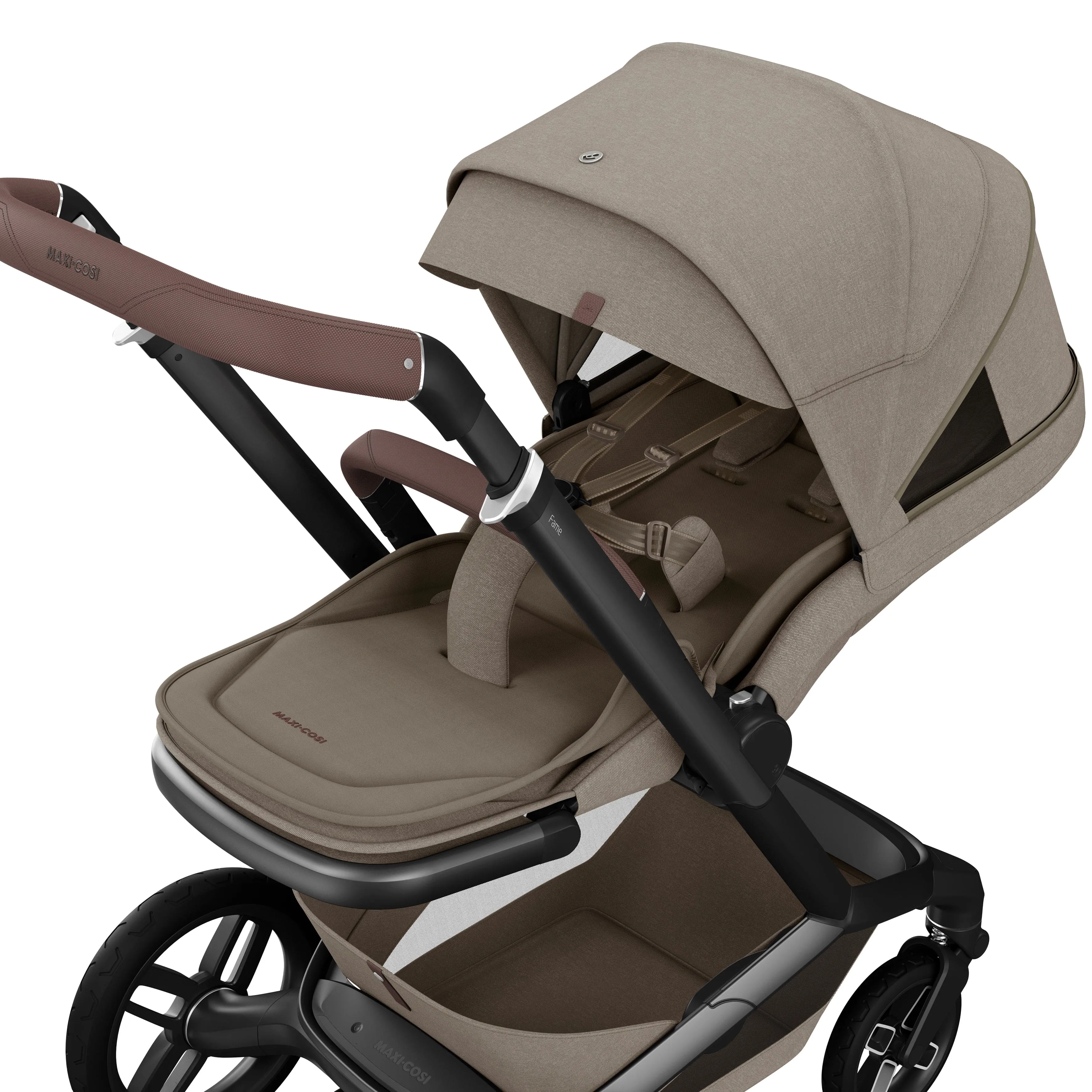 Maxi Cosi FAME 10 Piece Premium Bundle - Twillic Truffle (with Black Wheels)