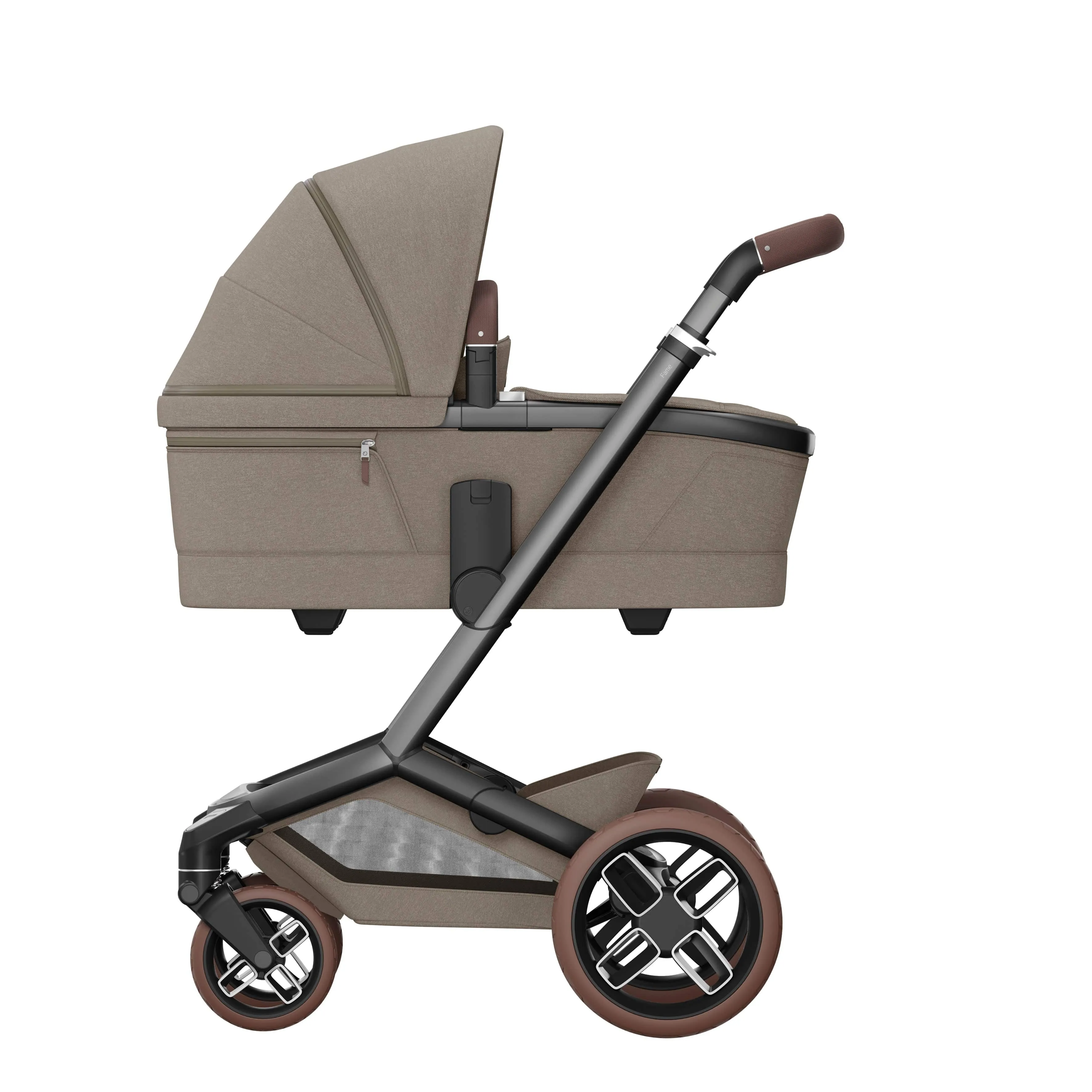 Maxi Cosi FAME 10 Piece Premium Bundle - Twillic Truffle (with Brown Wheels)