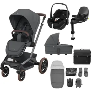 MAXI COSI FAME 10 Piece Premium Travel System with FamilyFix 360 Pro2 – Twillic Graphite