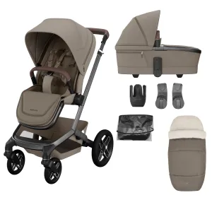 Maxi Cosi FAME 7 Piece Essential Bundle - Twillic Truffle (with Black Wheels)