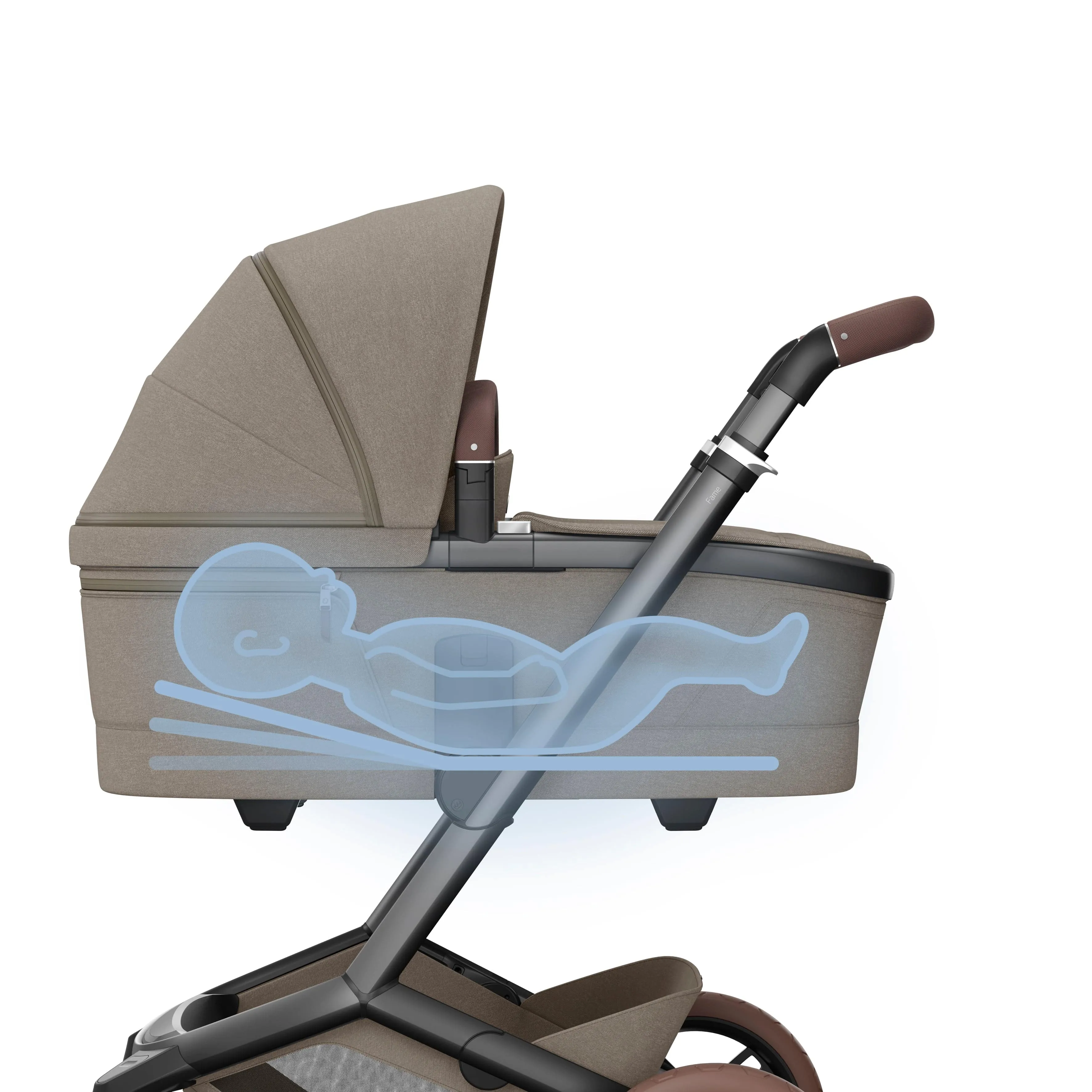 Maxi Cosi FAME Pushchair & Carrycot - Twillic Truffle (with Brown Wheels)