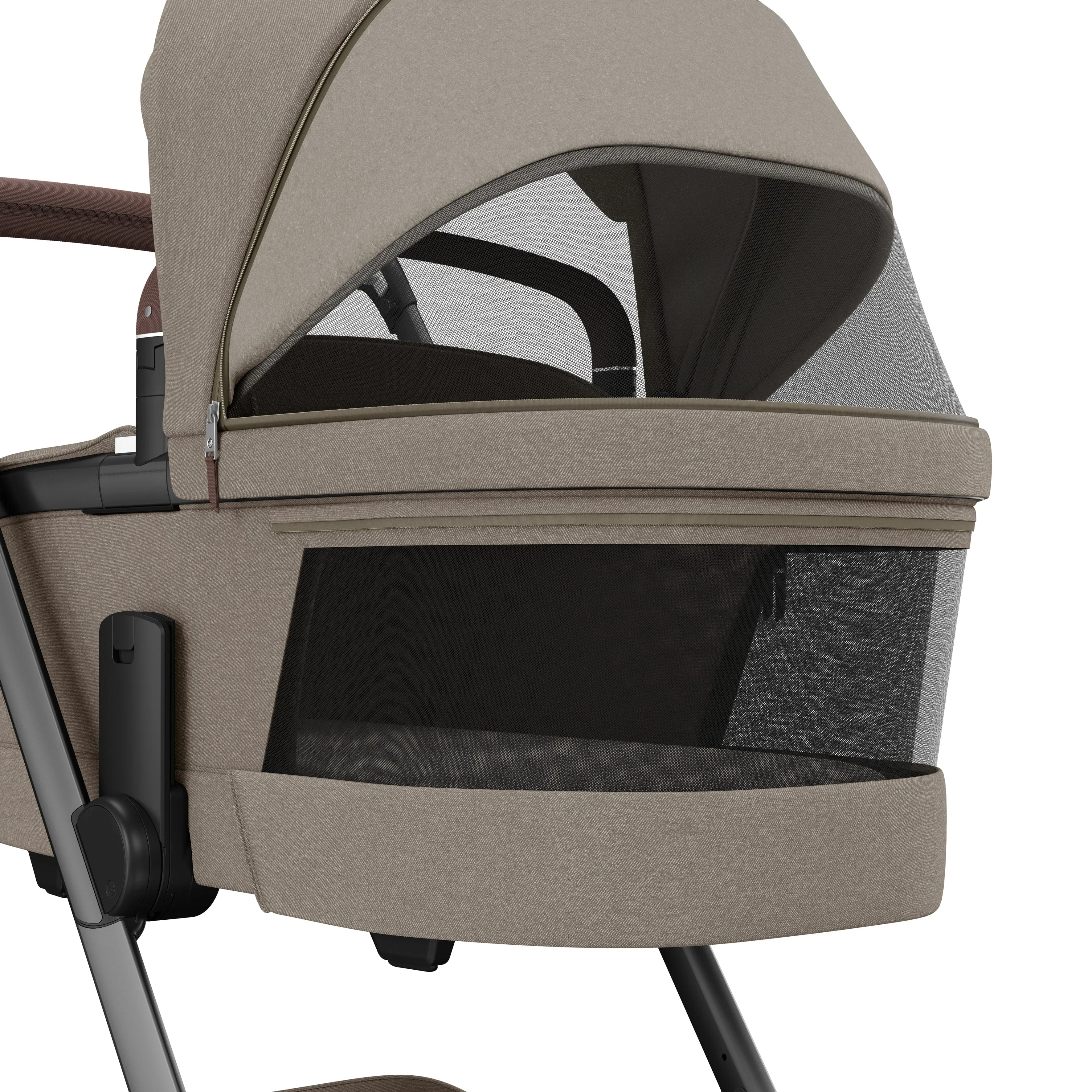 Maxi Cosi FAME Pushchair & Carrycot - Twillic Truffle (with Brown Wheels)