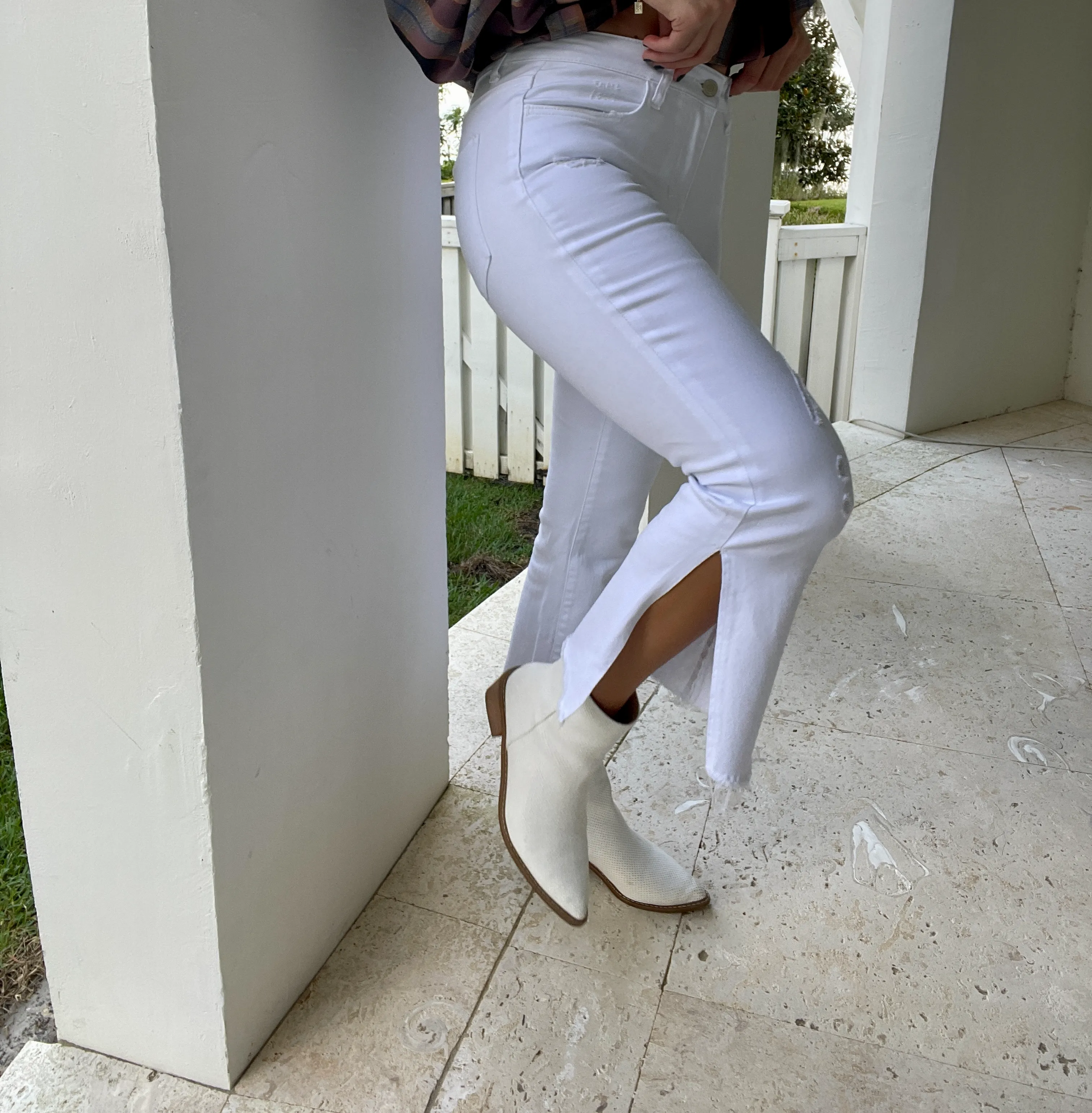 Mid Rise Cropped Kick Flare Denim