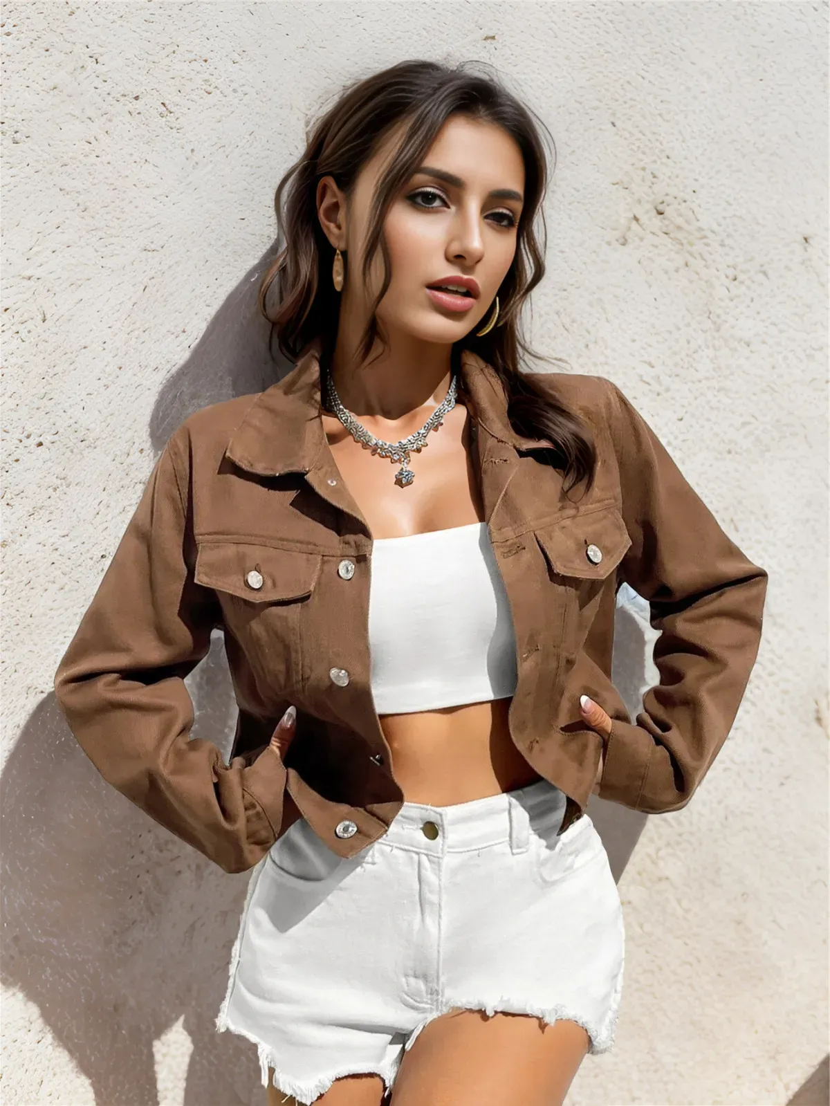 Momentum Cropped Button-Up Jean Jacket