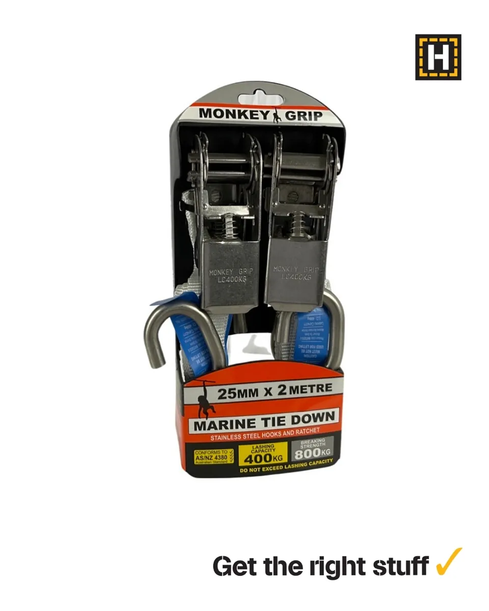 MONKEY GRIP TIE DOWN MARINE 25mm X 2M 2PCE