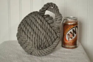 Monkey's Fist Knot Door Stop in Grey