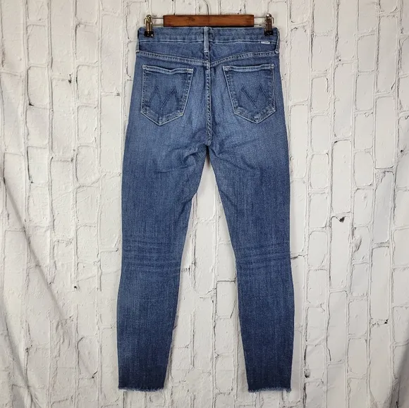 Mother Medium Wash Looker Ankle Fray Girl Crush Skinny Jeans