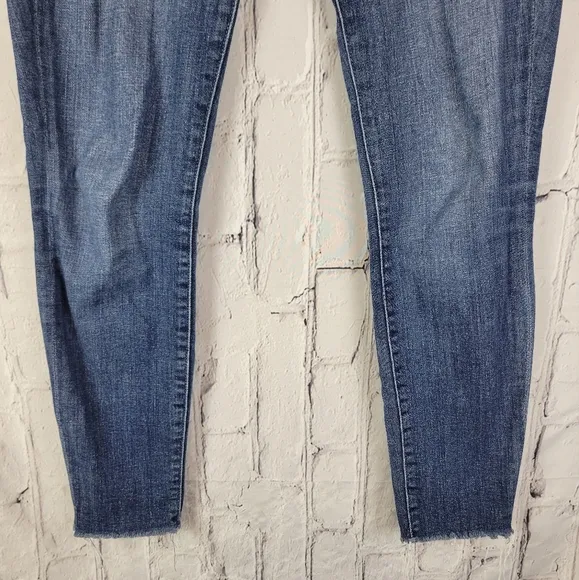 Mother Medium Wash Looker Ankle Fray Girl Crush Skinny Jeans