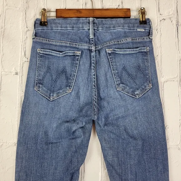 Mother Medium Wash Looker Ankle Fray Girl Crush Skinny Jeans