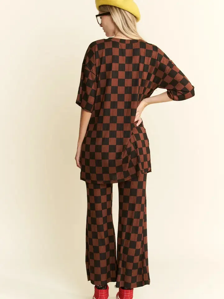 My Time Checkered Pant & Top Set