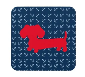 Nautical Dachshund Drink Coaster Set
