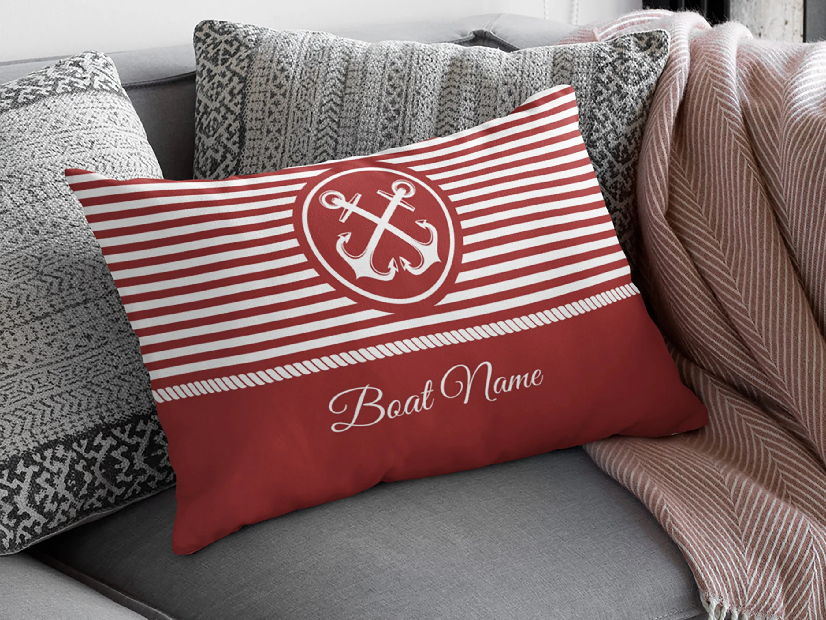 Nautical Lumbar Pillow | Upwind Design