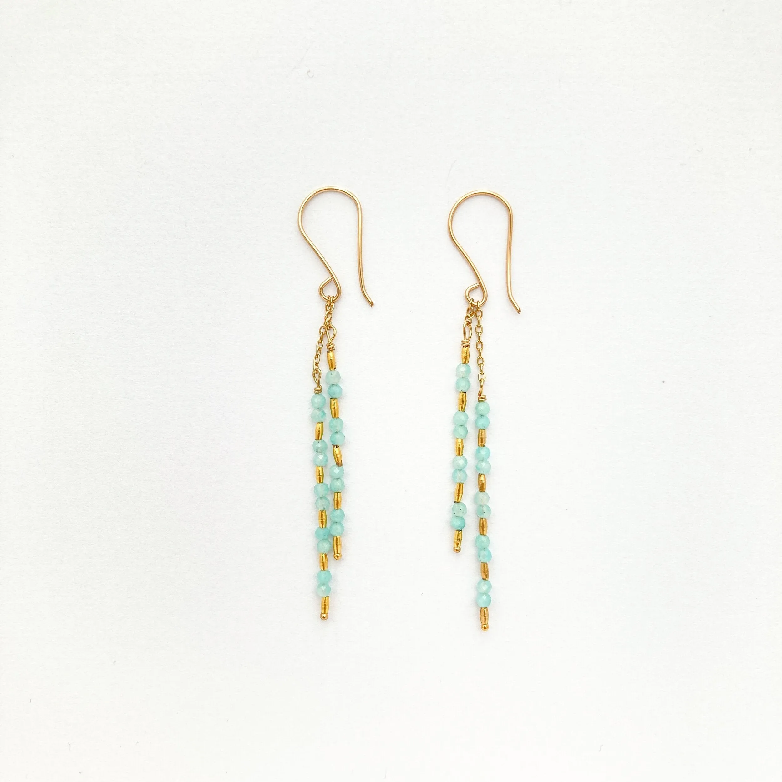 NEW! Amazonite and Gold Vermeil Sticks Earring by Debbie Fisher